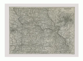 Mappa del Missouri, USA, c1900