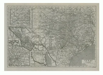 Mappa del Texas, USA, c1910