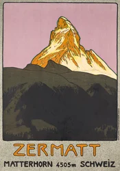 Poster che pubblicizza Zermatt, Svizzera