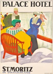 Poster che pubblicizza il Palace Hotel a St. Moritz