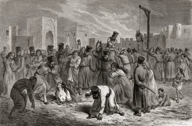 Adulteri lapidati e impiccati in Turchia, illustrazione da 