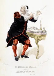 Bartholo in “Il barbiere di Siviglia” - in “Opere complete di Beaumarchais”, disegni di Emile Bayard, ed. Laplace Sanchez & cie, Parigi