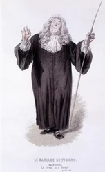 Opera completa di Beaumarchais (1732-1799) di Edouard Fournier. Disegno di Emile Bayard. Ed. Laplace, Sanchez et Cie, Parigi 1876. Questo è Brid