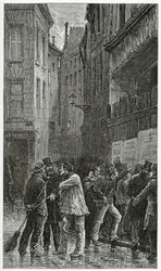 Les Affiches - illustrazione da Histoire d’un crime, XIX secolo