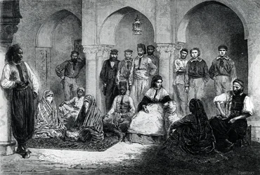 Miss Tinne con il suo personale di casa, Algeri, illustrazione da 