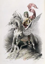 Arte poetica nelle opere di Nicolas Boileau. Illustrazione di E. Bayard. Parigi 1873