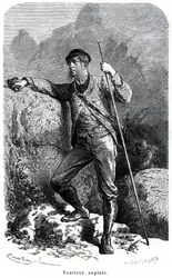 Ritratto di un turista inglese di Émile Bayard - turismo nel XIX secolo - illustrazione del libro «Costumi e caratteri dei popoli», edizione del 1884