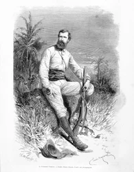 Ritratto del tenente britannico ed esploratore Verney Lovett Cameron (1844-1894)