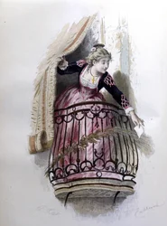 Rosina, personaggio del Barbiere di Siviglia di Beaumarchais (1732 - 1799) creato nel 1773. Illustrazione di Emile Bayard.