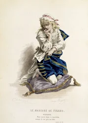 Suzanne in "Le nozze di Figaro" - in "Opere complete di Beaumarchais", disegni di Emile Bayard, ed. Laplace Sanchez & cie, Parigi
