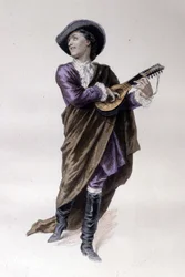 Il conte di Almaviva, personaggio del Barbiere di Siviglia di Beaumarchais (1732-1799), creato nel 1773. Illustrazione di Émile Bayard.