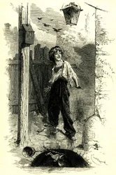 Victor Hugo: I Miserabili. Gavroche, ragazzo di Parigi. Illustrazione di Emile Bayard.