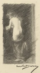 Studio di una donna nuda, vista di schiena