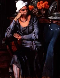 Donna nera con cappello a cloche