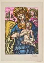 Sainte Marie Mutter Gottes: Die Jungfrau und der Engel mit Nimbus