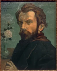 Autoritratto con vaso di fiori