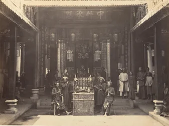 Cerimonia religiosa nella Pagoda Cinese di Cholen, Saigon, Cocincina, 1866
