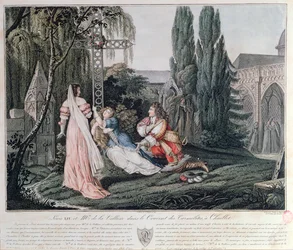 Luigi XIV insegue Louise de la Valliere che si era rifugiata dopo una lite nel 1662 con il re nel convento delle Carmelitane a Chaillot