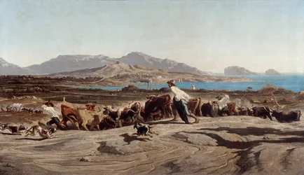 Veduta di Marsiglia, prendendo le Aygalades in una passeggiata - Emile Loubon (1809-1863)