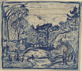 Interno di foresta con taglialegna. La Côte de Grâce, Honfleur.