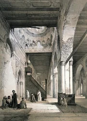Moschea di Ahmad Ibn Tulun, Cairo: interno della Maqsura, IX secolo. XIX secolo (litografia da "L