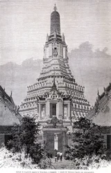 Portale della Grande Pagoda Wat-Chan, Bangkok. Disegno di Thérond