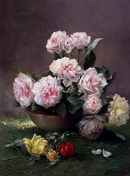 Rose romantiche. Dipinto di Emile Vernon (1872-1919) Collezione privata.