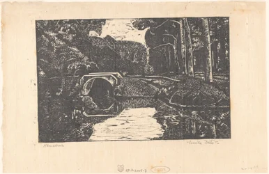 Ponte su un fossato in un bosco