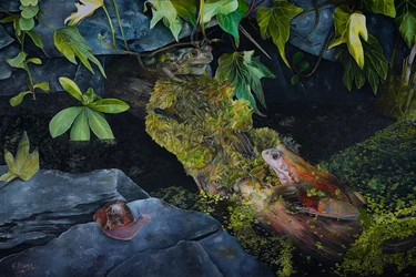 Vita da stagno, 2021 (olio su tela)