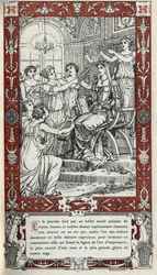 Balletto nel castello di Fontainebleau durante il quale le dame della corte di re Enrico II (1519 - 1559) rappresentano ciascuna una scienza o un
