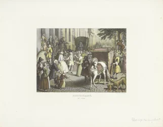 Coppia di sposi sale in carrozza