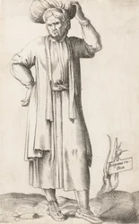 Tavola di Costume: Hispania Rustica con bucato sulla testa, ca. 1557-58