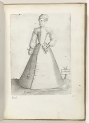 Donna sposata dalla Francia, vestita secondo la moda del 1550 (serie: Diversarum gentium nostrae aetatis habitus)