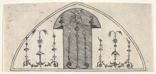 Pannello a forma di lancetta con decorazione grottesca, 1541