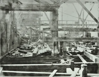 Blackfriars Bridge: lavori di costruzione in corso, 1869