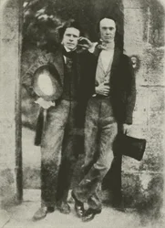 David Octavius Hill (sinistra) e W B Johnstone, direttore della Galleria Nazionale Scozzese