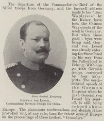 Generale von Lessel, comandante delle truppe tedesche per la Cina
