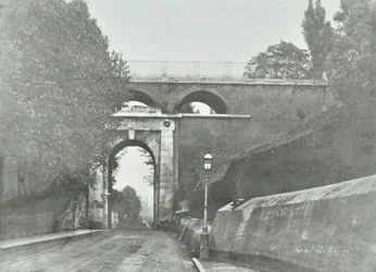 Highgate Archway, Archway Road Bridge: vista generale del vecchio ponte, 1896