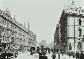 Holborn Viaduct, guardando a est, Città di Londra, 1875