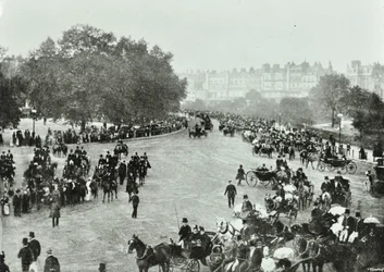 Hyde Park Corner, Westminster LB: Hyde Park Corner vista verso Park Lane, 1896