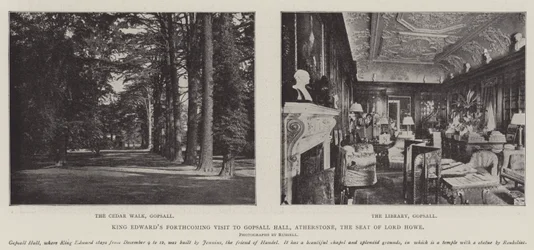 La prossima visita di re Edoardo a Gopsall Hall, Atherstone, la sede di Lord Howe