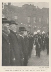 Lord Roberts a Manchester, 9 ottobre, il comandante in capo ispeziona i veterani della Crimea e della rivolta indiana