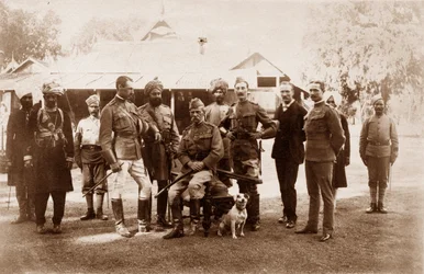 Narrain Sing, Hassan Ali, Maggiore Hamilton D. Taylor, Ram Singh, Mohamad Khan, HSR Sir Fred, Col. P. Carew, c.1886