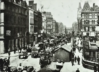 New Bridge Street, guardando verso Ludgate Circus, Città di Londra, 1890