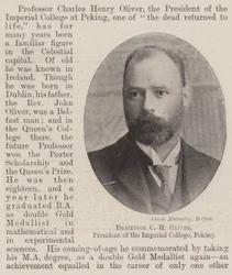 Professor C H Oliver, presidente del Collegio Imperiale, Pechino
