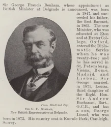 Sir G F Bonham, Nuovo Rappresentante Britannico a Belgrado