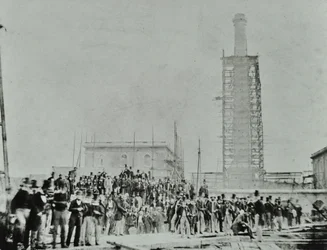 Southern Outfall Sewer, Crossness: dignitari sul sito, 1865