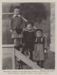 I figli maggiori del Duca e della Duchessa di Cornovaglia e York, Principe Edoardo, Principessa Vittoria e Principe Alberto