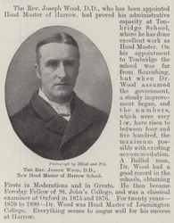 Il reverendo Joseph Wood, DD, nuovo preside della Harrow School