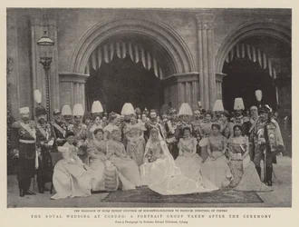 Il matrimonio reale a Coburgo, un gruppo di ritratti scattato dopo la cerimonia